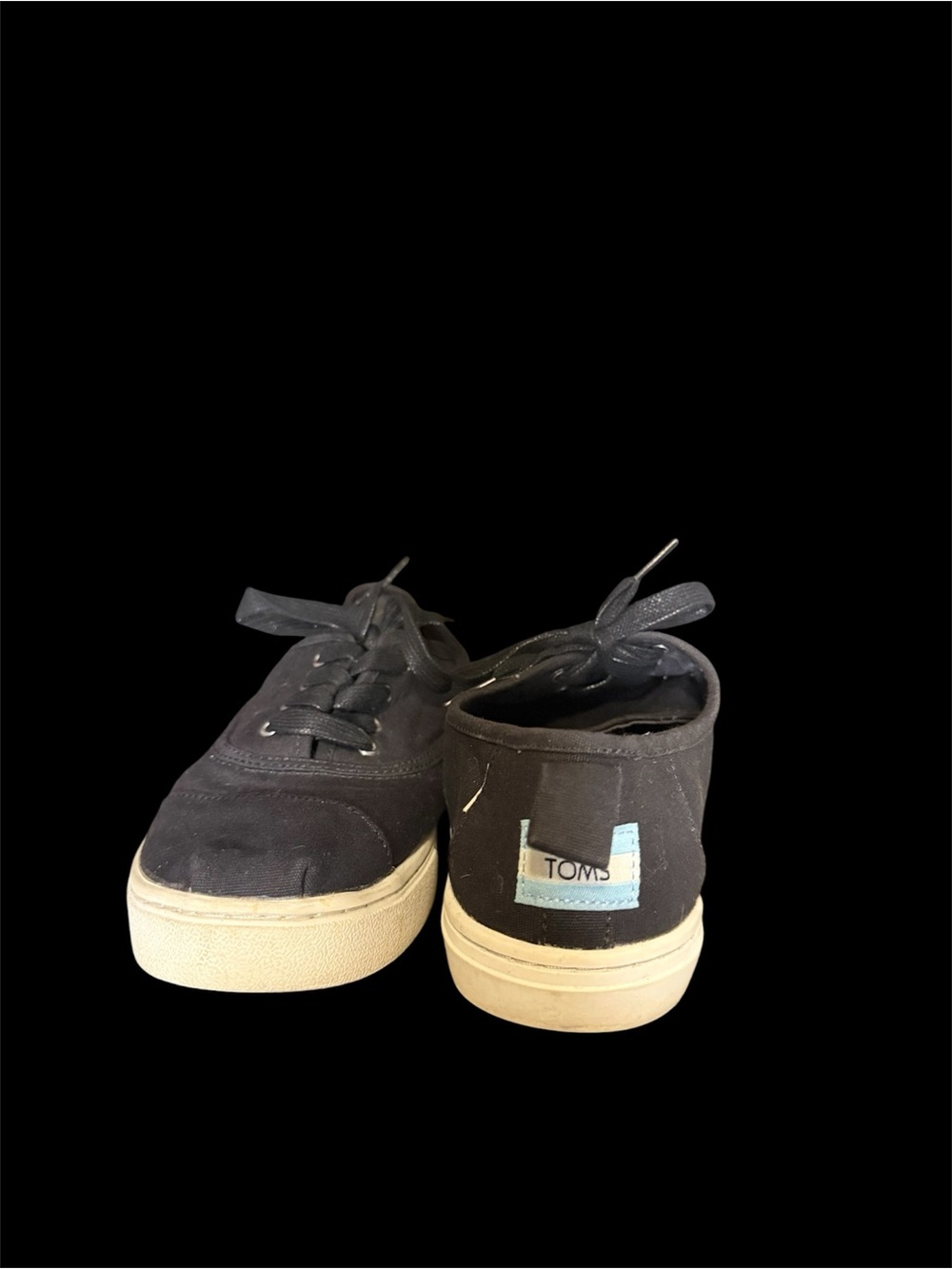 Men’s TOMS Black Canvas Low-Top Sneakers Size 6